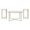 Flash Furniture Hampstead Collection Coffee and End Table Set - White Marbled Laminate Top & Brushed Gold Crisscross Frame, 3 Piece Table Set NAN-CEK-1787-MRBL-GG - alternate 3